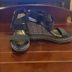 Charles by Charles David Black Wedge Sandal